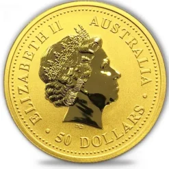 Lunar I Affe 1/2 Oz Gold farbig 2004