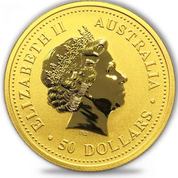 Lunar I Affe 1/2 Oz Gold farbig 2004