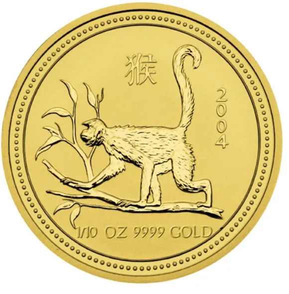 Lunar I - Affe - 1/10 Unze Gold 2004