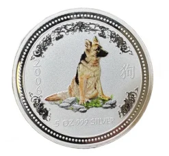 Lunar I - Hund - 5 Oz Silber farbig 2006*