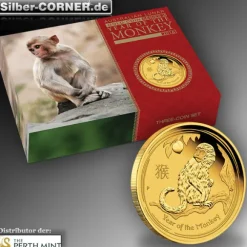Lunar II - Affe - 3 Coin Set Gold Proof 2016 + Box
