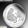 Lunar II - Affe - 2 Oz Silber Proof + ohne Zertifikat *