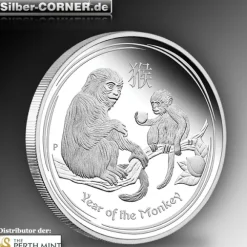 Lunar II - Affe - 2 Oz Silber Proof + ohne Zertifikat *