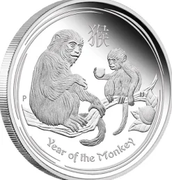 Lunar II Affe Typeset Silber 2016 +Box +COA*