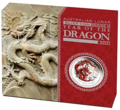 Lunar II Drache 1 KG Silber Proof farbig 2012 +Box +Zertifikat*