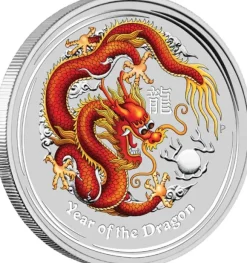 Lunar II Drache 1/2 Oz Silber farbig 2012*