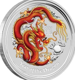 Lunar II Drache 10 Oz Silber farbig 2012*