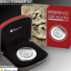 Lunar II Drache 1/2 Oz Silber Proof 2012 +Box +COA*