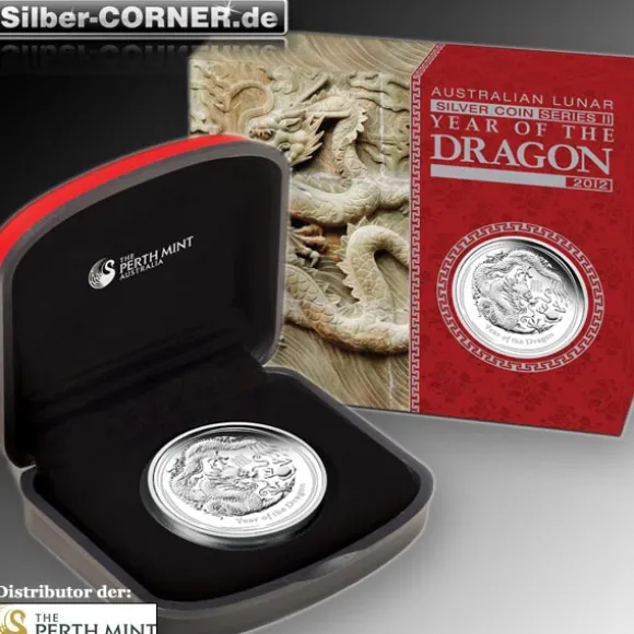 Lunar II Drache 1 Oz Silber Proof 2012 +Box +COA*