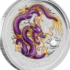 Lunar II Drache purple 1 Oz Silber 2012*
