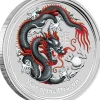 Lunar II Drache schwarz 1 Oz Silber 2012*