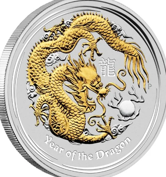 Lunar II - Drache - Typeset Silber 2012 +Box +COA*