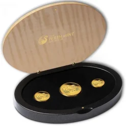 Lunar II - Hahn - 3 Coin Set Gold Proof + Box +COA