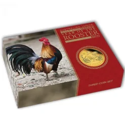 Lunar II - Hahn - 3 Coin Set Gold Proof + Box +COA