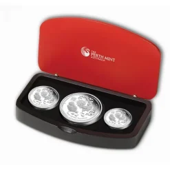 Lunar II - Hahn - 3 Coin Set Silber Proof 2017 +Box +COA*