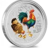 Lunar II Hahn 1 Oz Silber farbig 2017*