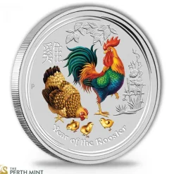 Lunar II Hahn 5 Oz Silber farbig 2017 *