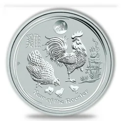 Lunar II - Hahn - 1 Oz Silber Privy Mark 2017*