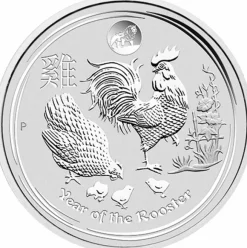 Lunar II - Hahn - 1 Oz Silber Privy Mark 2017*