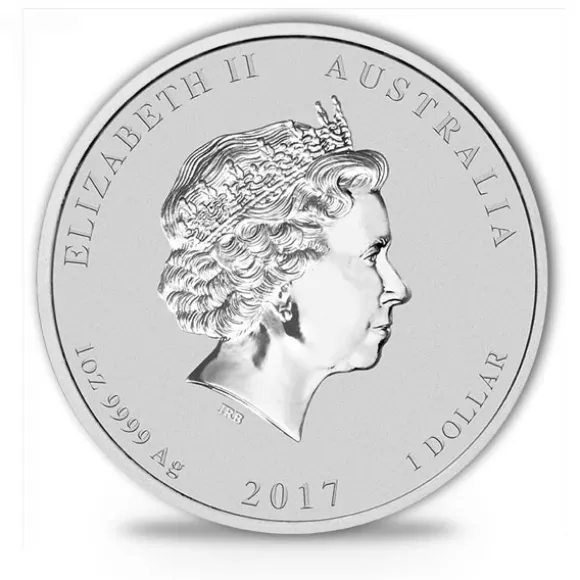 Lunar II - Hahn - 1 Unze Silber vergoldet 2017 +Box +COA*
