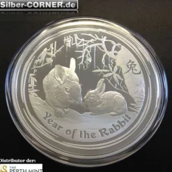 Lunar II Hase 3-Coin Set Silber Proof 2011 +Box +COA*