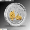 Lunar II Hase 1 Oz gilded +COA ohne Box*