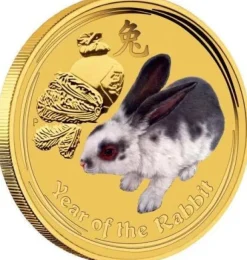 Lunar II - Hase - 1/20 Oz Gold farbig 2011