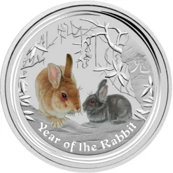 Lunar II Hase 5 Oz Silber farbig 2011*