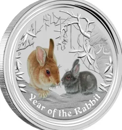 Lunar II - Hase - 1/2 Oz Silber farbig 2011*