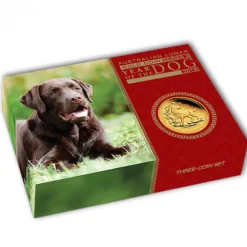 Lunar II - Hund - 3 Coin Set Gold Proof + Box + COA