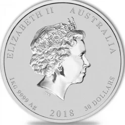 Lunar II - Hund - 1 Kg Silber farbig 2018*