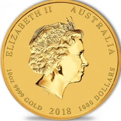 Lunar II - Hund - 10 Oz Gold 2018 mit Gebrauchsspuren