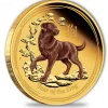 Lunar II - Hund - 1 Oz Gold Proof - farbig - Box + COA