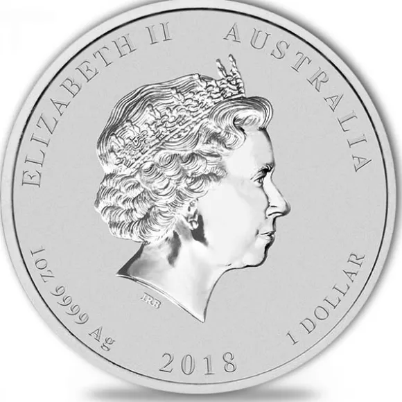 Lunar II - Hund - 1 Oz Silber 2018 *