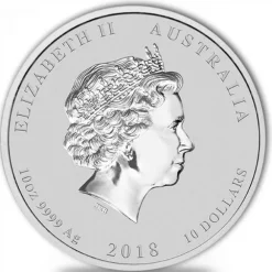 Lunar II Hund 10 Oz Silber farbig 2018*