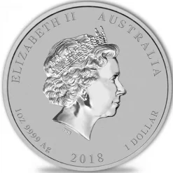 Lunar II - Hund - 1 Oz Silber vergoldet + Zertifikat *