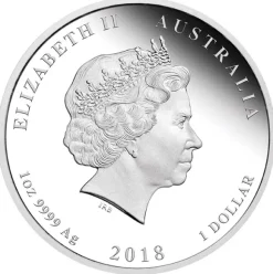 Lunar II - Hund - Typeset 4 x 1 Oz Silber 2018 +Box +COA*