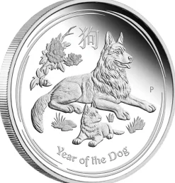 Lunar II - Hund - Typeset 4 x 1 Oz Silber 2018 +Box +COA*