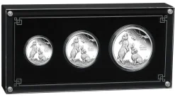 Lunar III - Hase - 3 Coin Set Silber Proof +Box +Zertifikat