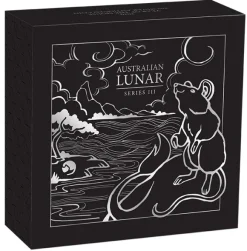 Lunar III - Maus - 2 Oz Silber Antik + Box +COA*