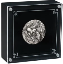 Lunar III - Maus - 2 Oz Silber Antik + Box +COA*