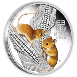 Lunar III Maus 1 Oz Silber farbig Proof 2020*