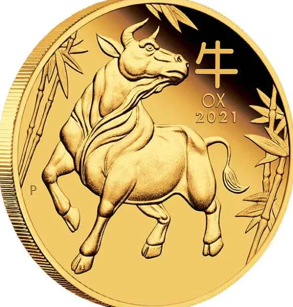 Lunar III - Ochse - 1 Oz Gold Proof 2021 +Box +COA