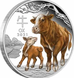 Lunar III - Ochse - 1 Oz Silber Proof farbig +Box +COA*