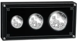 Lunar III - Tiger - 3 Coin Set Silber Proof + Box + COA*