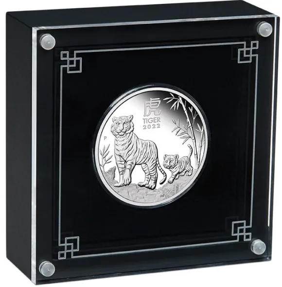 Lunar III - Tiger - 1 Oz Silber Proof 2022 + Box + COA*
