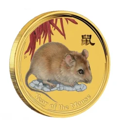 Lunar II Maus 1/4 Oz Gold farbig 2008
