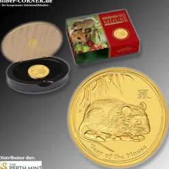 Lunar II - Maus - 1/10 Oz Gold Proof 2008 +Box +CoA