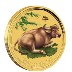 Lunar II - Ochse - 1 Oz Gold farbig 2009