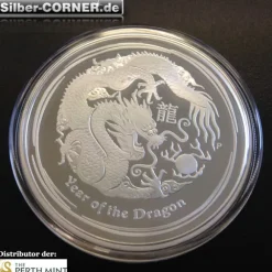 Lunar II 2 Oz Proof Drache Silber 2012 + CoA*